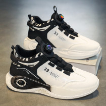 Mens sneakers with rotating buckle comfy non slip lace up durable shoes for mens outdoor activities
