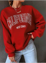 Trendy Women's Sweatshirt California West Coast Print Women's Hoodie Long Sleeve Crew Neck Pullover Sportswear Casual Clothing
