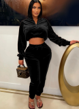 Autumn New Women'S Leisure Sports Leisure Fashion Velvet Two-Piece Suit