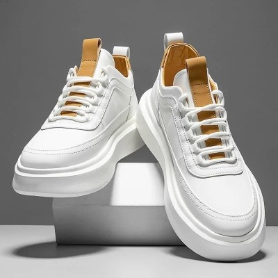 High quality men sports shoes PU leather platform casual shoes for men fashion comfortable tennis shoe male vulcanized shoes