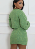Sexy Sweater Suspender High Waist Strappy Skirt Three Piece Set