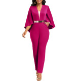 Fashionable Professional Women's Dolman Sleeve Jumpsuit