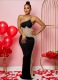 Sexy Mesh See-through Rhinestone Hanging Long Dress