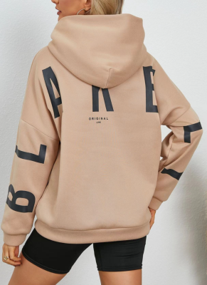 9 Colors Letter Printed Hoodies Women Fashion Long Sleeve Loose Hooded Shirt High Street Winter Women Sweatshirts