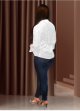 Loose Casual Sequin Pleated Long-sleeve Shirt