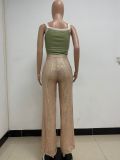 Fashionable Casual Sequined Loose Drapey Wide-leg Pants