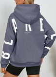 9 Colors Letter Printed Hoodies Women Fashion Long Sleeve Loose Hooded Shirt High Street Winter Women Sweatshirts