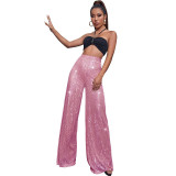 Fashionable Casual Sequined Loose Drapey Wide-leg Pants