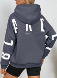 9 Colors Letter Printed Hoodies Women Fashion Long Sleeve Loose Hooded Shirt High Street Winter Women Sweatshirts