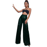 Fashionable Casual Sequined Loose Drapey Wide-leg Pants