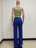 Fashionable Casual Sequined Loose Drapey Wide-leg Pants