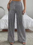 Fashionable Casual Sequined Loose Drapey Wide-leg Pants