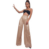 Fashionable Casual Sequined Loose Drapey Wide-leg Pants