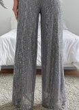 Fashionable Casual Sequined Loose Drapey Wide-leg Pants