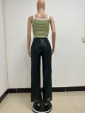 Fashionable Casual Sequined Loose Drapey Wide-leg Pants