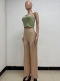 Fashionable Casual Sequined Loose Drapey Wide-leg Pants