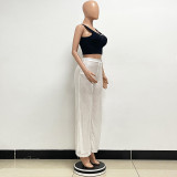 Fashionable Casual Sequined Loose Drapey Wide-leg Pants