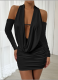 Sexy Deep V Halterneck Pleated Butt-hugging Dress