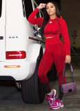 Printed Yoga Sports Long Sleeve Pants Suit