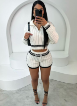 Fashionable High Elastic Knitted Sweater Shorts Set