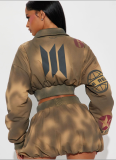 Sexy Hot Girl Short Lapel Jacket and Skirt Suit