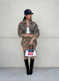 Sexy Hot Girl Short Lapel Jacket and Skirt Suit