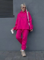 Fashionable Hooded Printed Sweatshirt Sports Casual Suit