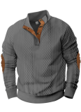 Fall men's sweatshirt half cardigan men's casual jacquard sweater