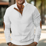 Fall men's sweatshirt half cardigan men's casual jacquard sweater