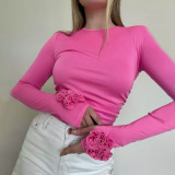 New Style Floral 3D Design Slim Fit Top