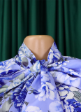 3 Colors New Fashion Temperament Printed Tie-Band Large Size Shirt
