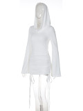 Sexy Slim Fit Drawstring Hooded Hip Dress