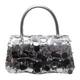 Fashionable One-shoulder Crossbody Sequined Small Square Bag