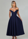 Fashionable and Elegant V-neck Backless Evening Dress