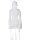 Sexy Slim Fit Drawstring Hooded Hip Dress