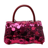 Fashionable One-shoulder Crossbody Sequined Small Square Bag