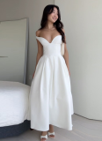 Fashionable and Elegant V-neck Backless Evening Dress