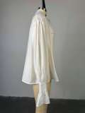 Fashionable and Fresh Loose Lapel Lantern Long-sleeved Shirt