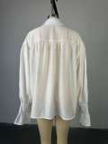 Fashionable and Fresh Loose Lapel Lantern Long-sleeved Shirt
