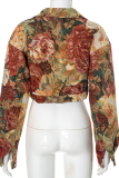 2 Colors Short Coat For Women Retro Jacquard Design Niche Lapel Cardigan Jacket