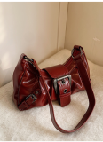 Fashion Baguette Handbag Light Luxury Pleated Shoulder Underarm Bag