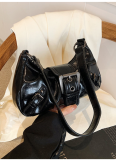 Fashion Baguette Handbag Light Luxury Pleated Shoulder Underarm Bag
