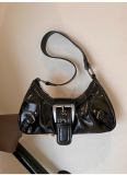 Fashion Baguette Handbag Light Luxury Pleated Shoulder Underarm Bag