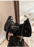 Fashion Baguette Handbag Light Luxury Pleated Shoulder Underarm Bag