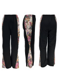 5 Colors Fashion Print Patchwork Loose Trousers