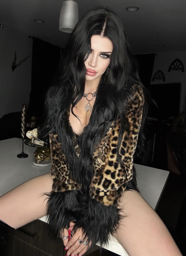 Fashionable Leopard Fur Coat Warm Top