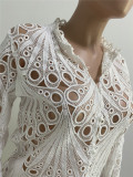 Sexy Ripped Trumpet Sleeve Breathable Top
