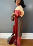 Sports Casual Color Blocking Waist Two-piece Suit