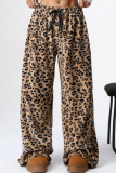 New Casual Leopard Print Trousers Wide Leg Pants