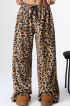 New Casual Leopard Print Trousers Wide Leg Pants